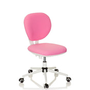 Kinderdrehstuhl KID VIVO in Pink mit weißem Fußkreuz und Rollen von hjh OFFICE