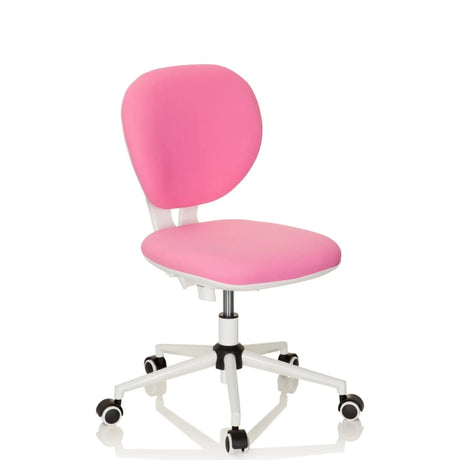 Kinderdrehstuhl KID VIVO in Pink mit weißem Fußkreuz und Rollen von hjh OFFICE