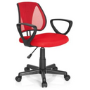Roter Kinderdrehstuhl KIDDY CD mit Netzrückenlehne, schwarzen Armlehnen und Rollen von hjh OFFICE