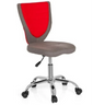 Kinderdrehstuhl KIDDY COMFORT in Grau und Rot mit glänzendem Metallfuß und Rollen von hjh OFFICE