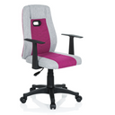 Kinderdrehstuhl KIDDY EXTRA in Grau und Pink mit schwarzen Armlehnen und Rollen von hjh OFFICE