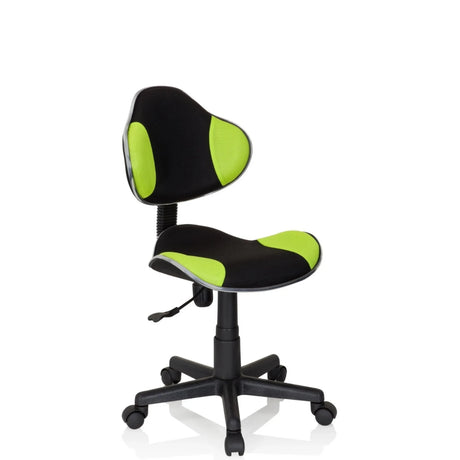 Kinderdrehstuhl KIDDY GTI-2 in Schwarz-Grün mit Netzbezug und Rollen von hjh OFFICE