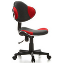 Grau-roter Kinderdrehstuhl KIDDY GTI-2 mit Netzbezug und Rollenfußkreuz von hjh OFFICE