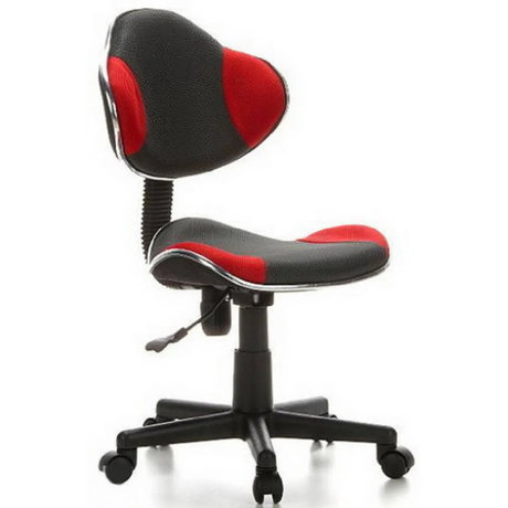 Grau-roter Kinderdrehstuhl KIDDY GTI-2 mit Netzbezug und Rollenfußkreuz von hjh OFFICE