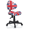 Kinderdrehstuhl KIDDY GTI-2 mit Union-Jack-Muster in Blau, Rot und Weiß von hjh OFFICE