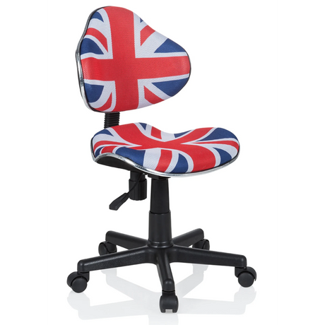 Kinderdrehstuhl KIDDY GTI-2 mit Union-Jack-Muster in Blau, Rot und Weiß von hjh OFFICE