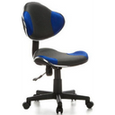 Kinderdrehstuhl KIDDY GTI-2 in Grau und Blau mit Netzbezug und Rollenfußkreuz von hjh OFFICE