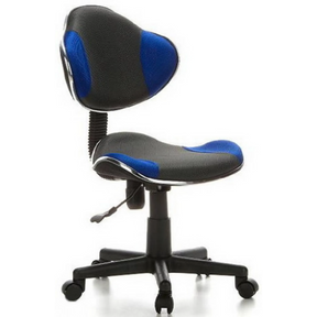 Kinderdrehstuhl KIDDY GTI-2 in Grau und Blau mit Netzbezug und Rollenfußkreuz von hjh OFFICE