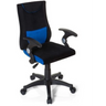 Kinderdrehstuhl KIDDY PRO AL in Schwarz und Blau mit Armlehnen und Rollen von hjh OFFICE