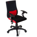 Kinderdrehstuhl KIDDY PRO AL in Schwarz und Rot mit Armlehnen und Rollenfußkreuz von hjh OFFICE
