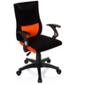 Kinderdrehstuhl KIDDY PRO AL in Schwarz-Orange mit Armlehnen und Rollenfußkreuz von hjh OFFICE