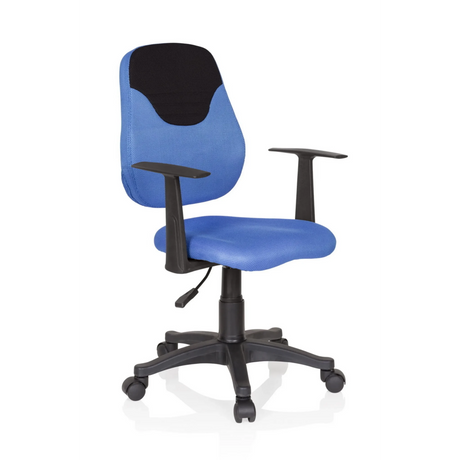 Blau-schwarzer Kinderdrehstuhl KIDDY STYLE mit Netzbezug und Armlehnen von hjh OFFICE