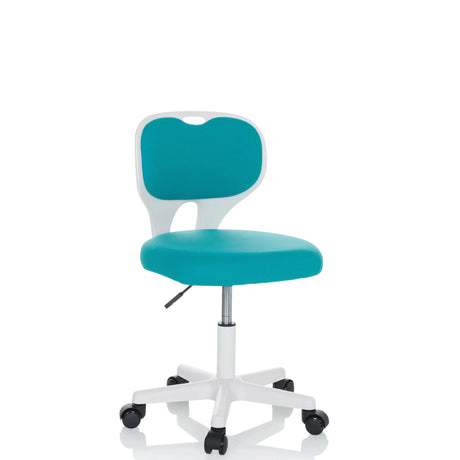 Blauer Kinderdrehstuhl KIDDY TOP W mit weißem Gestell und Rollen von hjh OFFICE