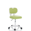 Grüner Kinderdrehstuhl KIDDY TOP W mit weißem Gestell und Rollen von hjh OFFICE