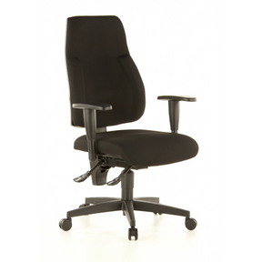 Schwarzer Profi-Bürostuhl LADY SITNESS C K2 mit Armlehnen und Rollenkreuz von Topstar