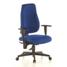 Profi-Bürostuhl LADY SITNESS C K2 mit blauem Stoffbezug und schwarzen Armlehnen von Topstar