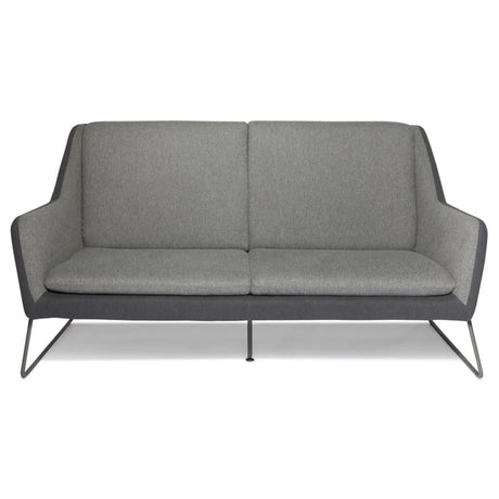 Hellgraues Loungesofa LAGUN mit dunkelgrauen Akzenten und schlanken Metallbeinen von hjh OFFICE