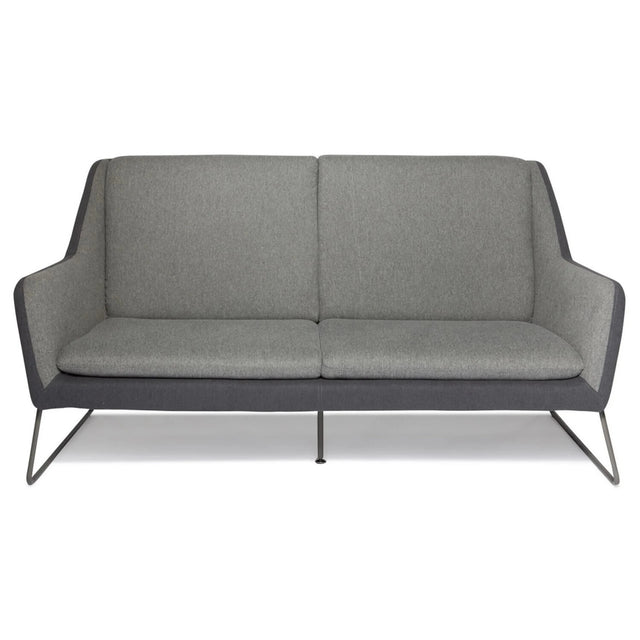 Hellgraues Loungesofa LAGUN mit dunkelgrauen Akzenten und schlanken Metallbeinen von hjh OFFICE