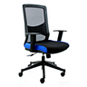 Profi-Bürostuhl LAVITA in Schwarz und Blau mit Netzrückenlehne und Armlehnen von hjh OFFICE