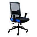 Profi-Bürostuhl LAVITA in Schwarz und Blau mit Netzrückenlehne und Armlehnen von hjh OFFICE