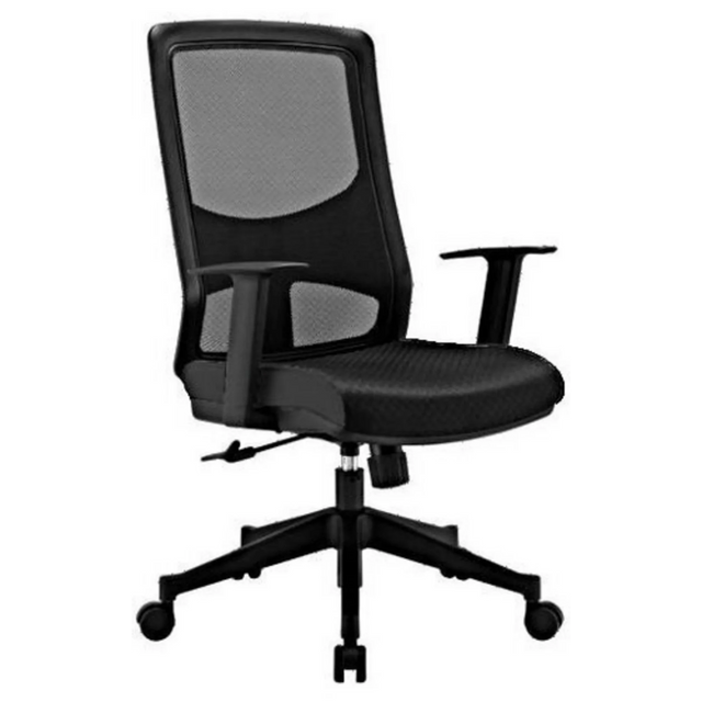 Profi-Bürostuhl LAVITA in Schwarz mit Netzrückenlehne und Armlehnen von hjh OFFICE