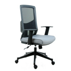 Profi-Bürostuhl LAVITA in Schwarz und Grau mit Netzrückenlehne und Armlehnen von hjh OFFICE