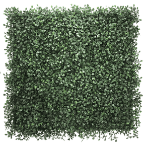 Grüne Pflanzenmatte LEAFLUXE 1 mit dichten, kleinen Blättern in quadratischer Form von hjh LIVING