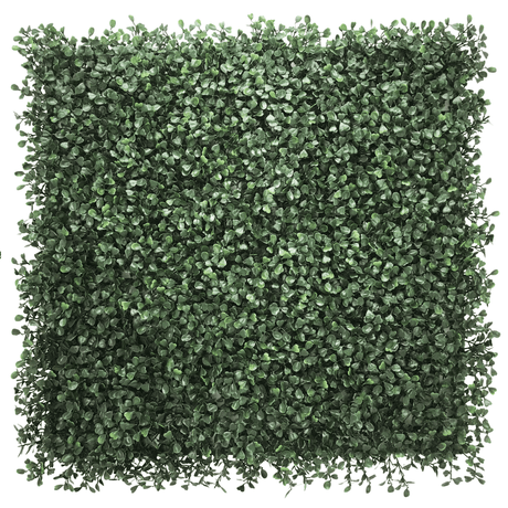 Grüne Pflanzenmatte LEAFLUXE 1 mit dichten, kleinen Blättern in quadratischer Form von hjh LIVING