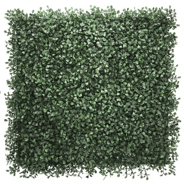 Grüne Pflanzenmatte LEAFLUXE 1 mit dichten, kleinen Blättern in quadratischer Form von hjh LIVING