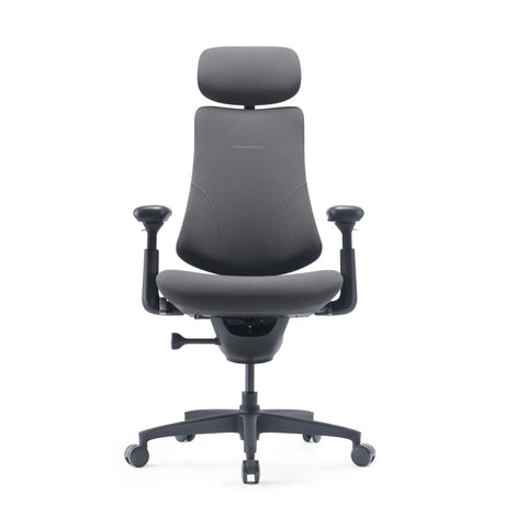 High-End-Bürostuhl LiberNovo Omni Gen in Dunkelgrau mit Kopfstütze und Armlehnen von Libernovo