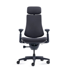 High-End-Bürostuhl LiberNovo Omni in Schwarz mit Kopfstütze und Armlehnen von Libernovo