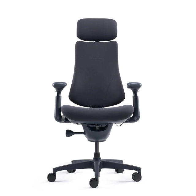 High-End-Bürostuhl LiberNovo Omni in Schwarz mit Kopfstütze und Armlehnen von Libernovo