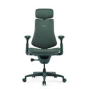 High-End-Bürostuhl LiberNovo Omni mit grünem Stoffbezug, Kopfstütze und Armlehnen von Libernovo