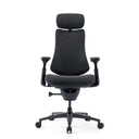 High-End-Bürostuhl LiberNovo Omni Pro in Dunkelgrau mit Kopfstütze und verstellbaren Armlehnen von Libernovo