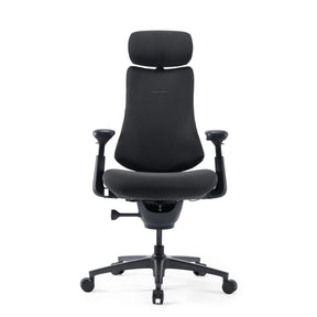 High-End-Bürostuhl LiberNovo Omni Pro in Dunkelgrau mit Kopfstütze und verstellbaren Armlehnen von Libernovo