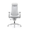 High-End-Bürostuhl LiberNovo Omni Pro in Weiß mit Kopfstütze und Armlehnen von Libernovo