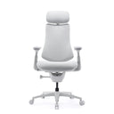 High-End-Bürostuhl LiberNovo Omni Pro in Weiß mit Kopfstütze und Armlehnen von Libernovo