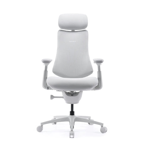 High-End-Bürostuhl LiberNovo Omni Pro in Weiß mit Kopfstütze und Armlehnen von Libernovo