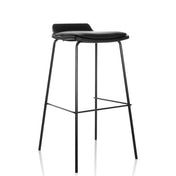 Schwarzer Barhocker LONSO 10 mit gepolsterter Sitzfläche und schlankem Metallgestell von hjh OFFICE