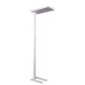 Weiße Stehlampe LUMANOVA mit flachem LED-Lampenkopf und schmalem Standfuß von hjh OFFICE