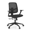 Schwarzer Homeoffice-Bürostuhl Malio mit Netzrückenlehne und Armlehnen von hjh OFFICE