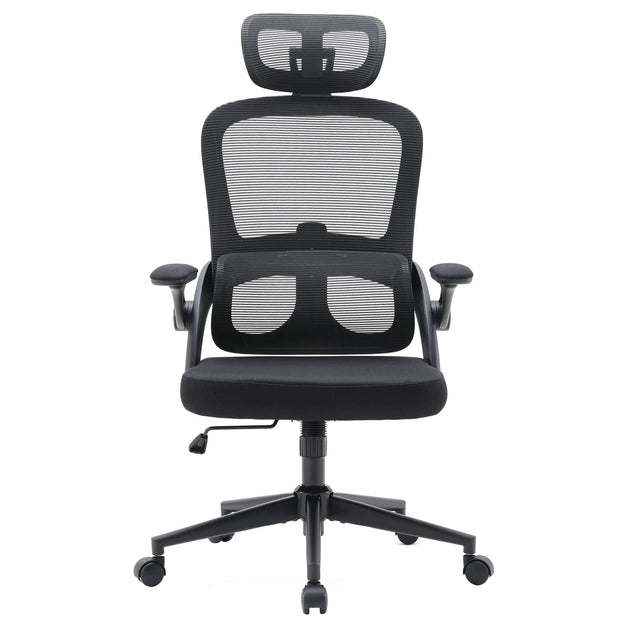 Profi-Bürostuhl MC102C-M101 in Schwarz mit Netzrückenlehne und Kopfstütze von Sihoo