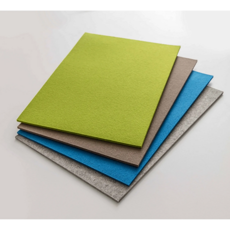 Farbmuster für Konferenztische MEETING MBPO in maigrün, braun, blau und grau aus Filzmaterial von hjh OFFICE PRO