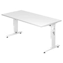 Höhenverstellbarer Schreibtisch MEGA 16 W in Weiß mit rechteckiger Tischplatte von hjh OFFICE PRO