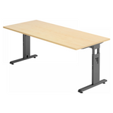 Höhenverstellbarer Schreibtisch MEGA 19 G in Ahorn mit graphitfarbenem Untergestell von hjh OFFICE PRO