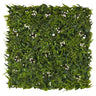 Grüne Pflanzenmatte MORE GREEN I mit dichten Farnblättern und kleinen weißen Blüten von hjh OFFICE