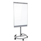 Whiteboard MULTIBOARD in Silber mit weißer Schreibfläche auf einem rollbaren Standfuß von hjh OFFICE