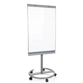 Whiteboard MULTIBOARD in Silber mit weißer Schreibfläche auf einem rollbaren Standfuß von hjh OFFICE