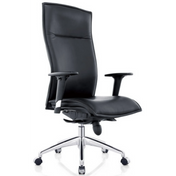 Luxus-Chefsessel MURANO 20 mit schwarzem Lederbezug und glänzendem Fußkreuz von hjh OFFICE