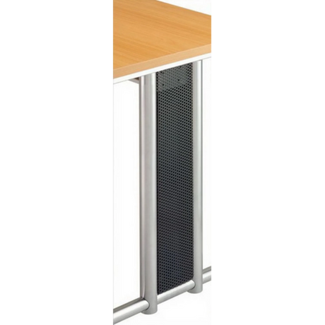 Seitenblende NANO NSSB in Dunkelgrau mit perforierter Oberfläche und silbernen Gestellteilen von hjh OFFICE PRO